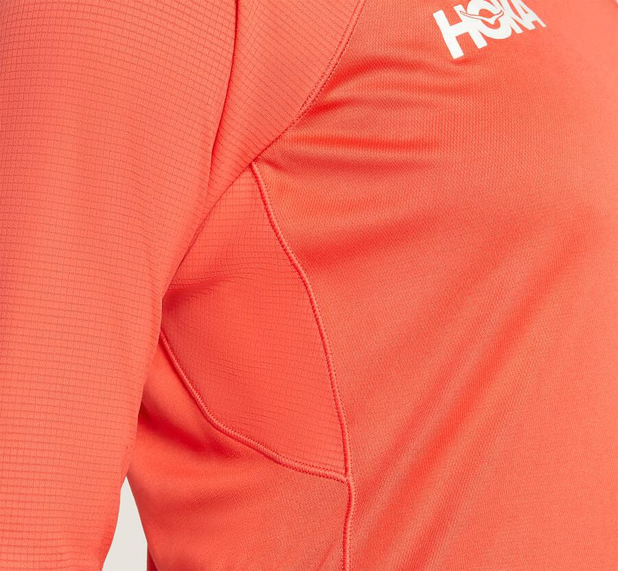 Hoka One One Performance 3/4 Sleeve Top Dam - Orange - GDANF-8325